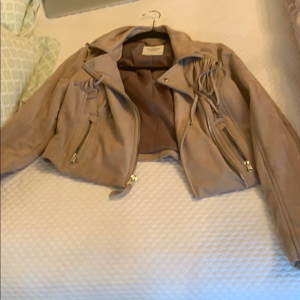 Suede nude jacket size medium